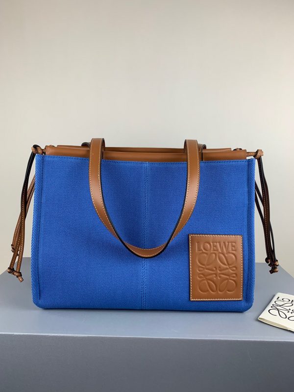 Loewe  Cushion large leather-trimmed canvas tote - Image 6