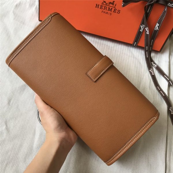 Hermes Jige Elan 29 Clutch Bag Brown - Image 5