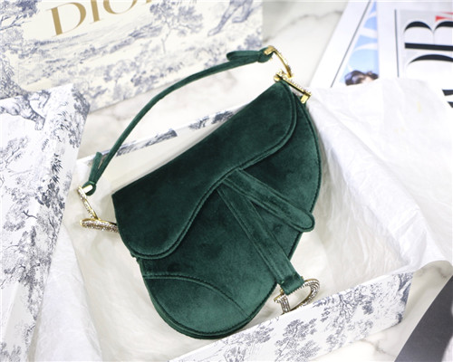 dior black velvet saddle bag