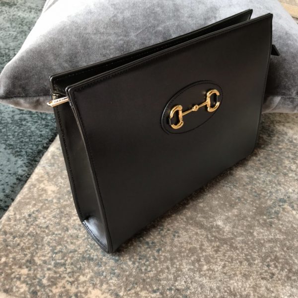 gucci 1955 Horsebit Pouch Clutch Bag black - Image 5