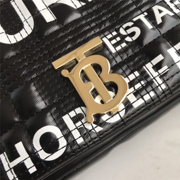 Burberry Small Horseferry Print Quilted Lola Bag in black - Image 8