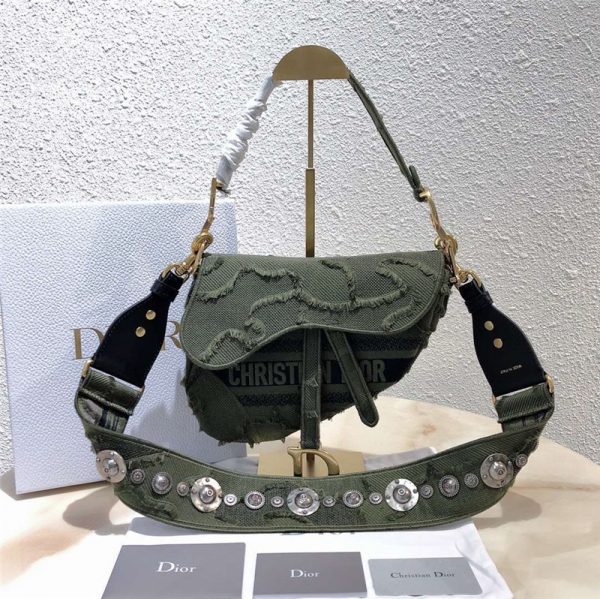 Dior Saddle Camouflage Embroidered Canvas Bag - Image 2