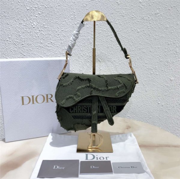 Dior Saddle Camouflage Embroidered Canvas Bag - Image 3