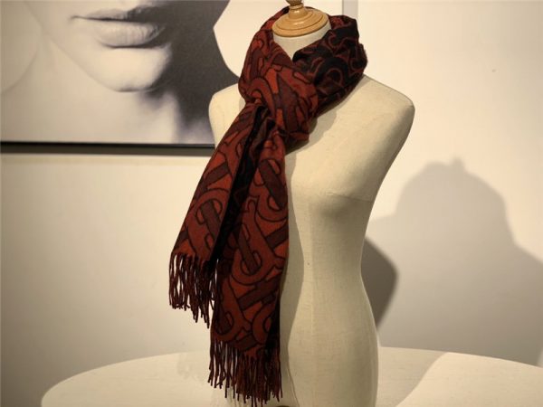 burberry cashmere shawl red