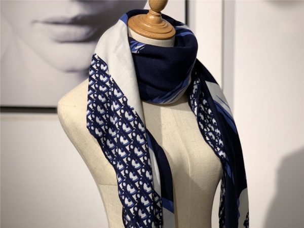 dior cashmere shawl dark blue - Image 6