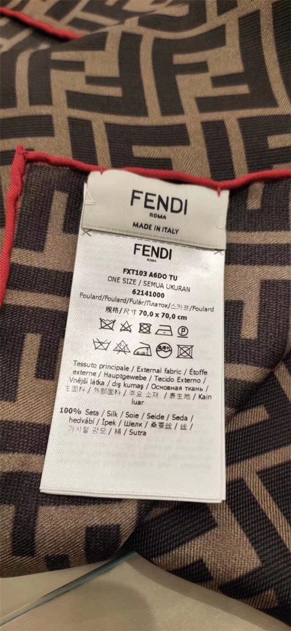 fendi silk square scarf red - Image 4