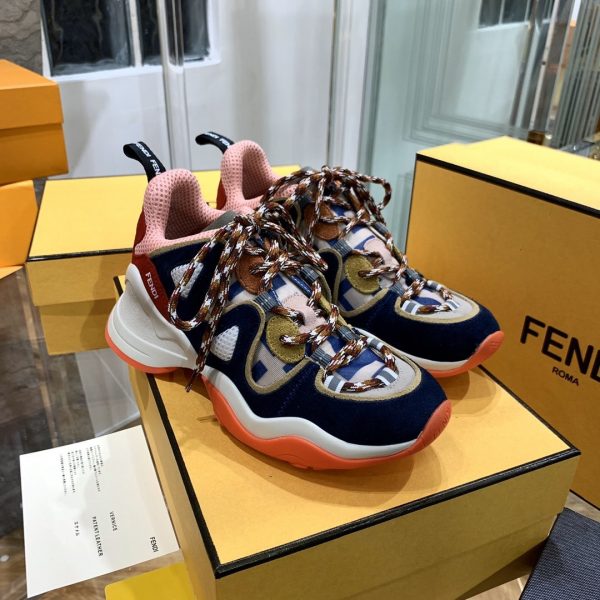 fendi FFluid Suede and Mesh Sneakers