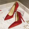 christian louboutin diamond high heels red