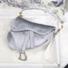 dior black velvet saddle bag