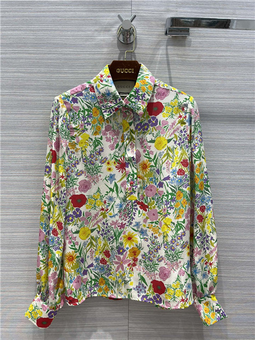gucci printed silk shirt