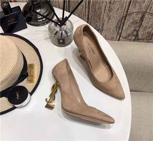 ysl logo high heels