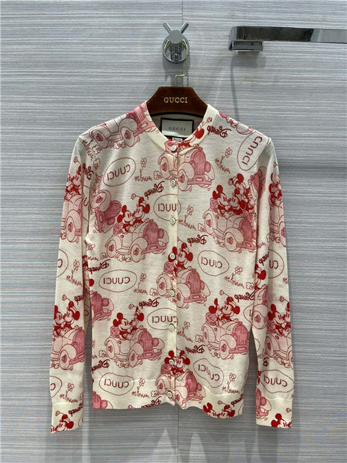 gucci print cardigan