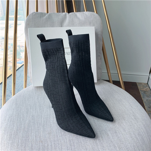 Balmain high-heeled knit boots