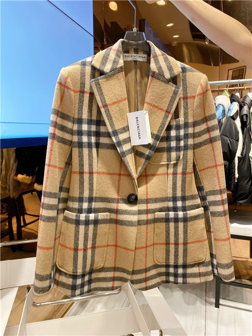 Balenciaga plaid suit jacket