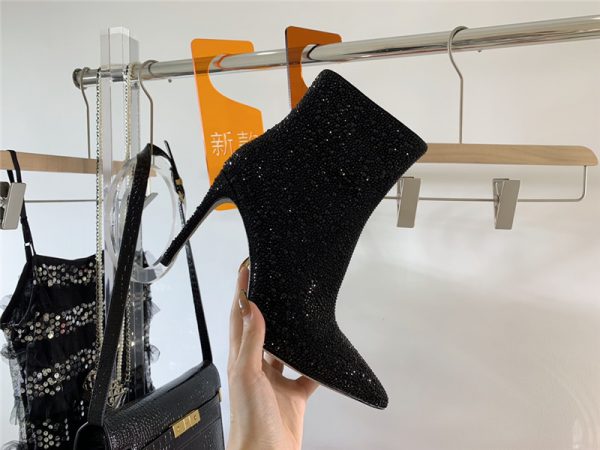 Rene Caovilla drilled pointed high heel booties - Image 4