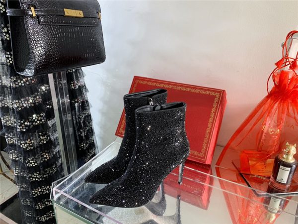Rene Caovilla drilled pointed high heel booties - Image 3
