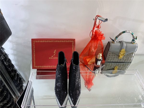 Rene Caovilla drilled pointed high heel booties - Image 8