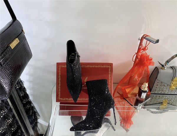 Rene Caovilla drilled pointed high heel booties - Image 9
