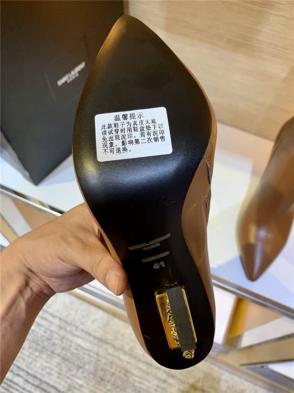 ysl logo letter high heel boots - Image 3