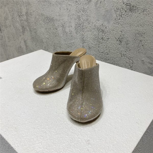 bottega veneta full rhinestone high heel ankle boots