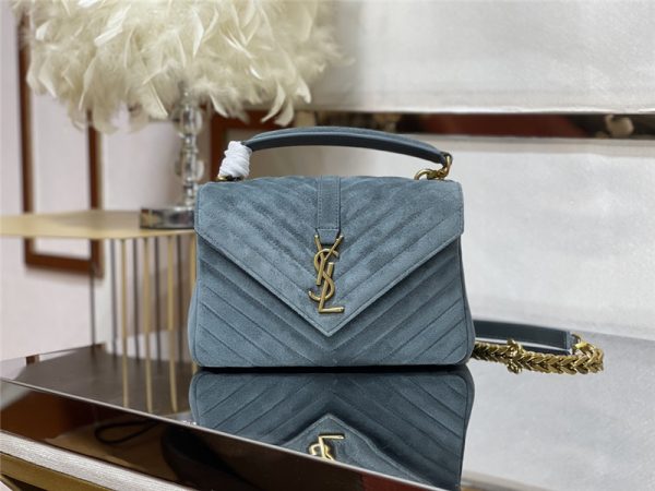 ysl monogram college nubuck leather bag