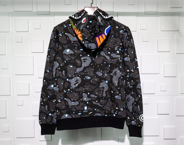 A BATHING APE BAPE SHARK 1ST CAMO HOODIE – BLACK REPLICA - Image 3