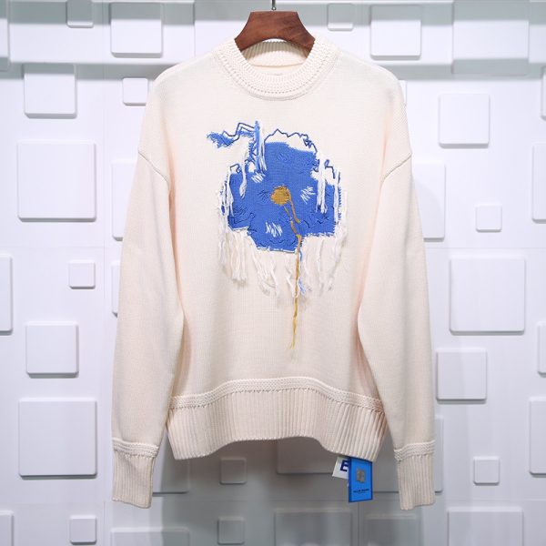 ADER ERROR OFF-WHITE KNIT BLUESSOM SWEATER