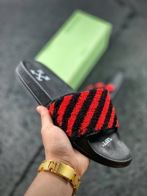 OFF-WHITE FLYKNIT STRIPE SLIDES - Image 6