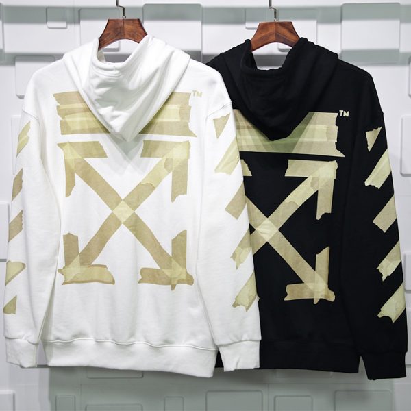 OFF-WHITE TAPE ARROWS ZIP-UP HOODIE