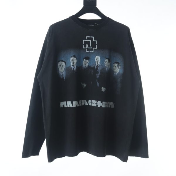 Balenciaga German Chariot Band Print Washed Old Round Neck T-Shirt