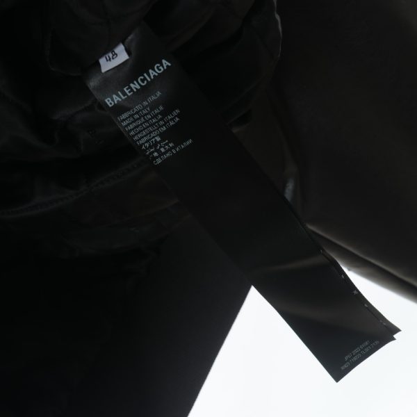 Balenciaga 22FW Double Hook Hooded Padded Leather Jacket - Image 8