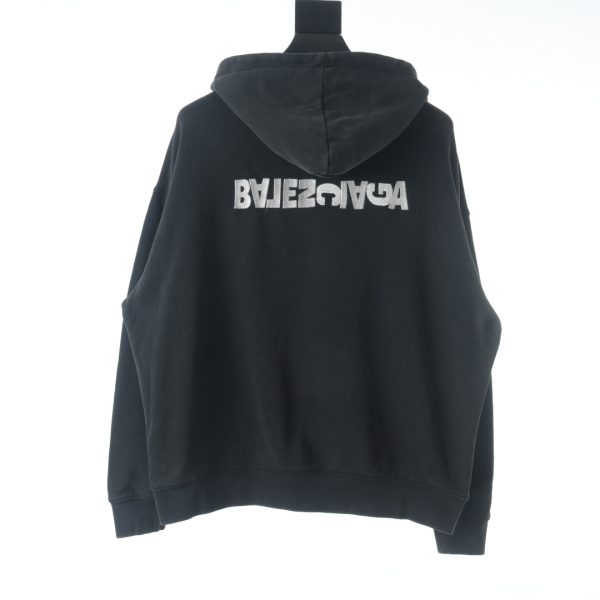 Balenciaga 22FW inverted letter embroidery zipper hooded jacket - Image 10