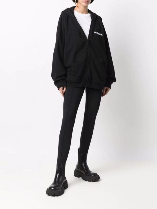 Balenciaga 22FW inverted letter embroidery zipper hooded jacket - Image 12