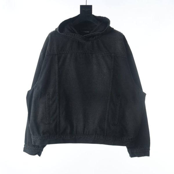 Balenciaga BLCG 22FW washed denim pullover joint jacket
