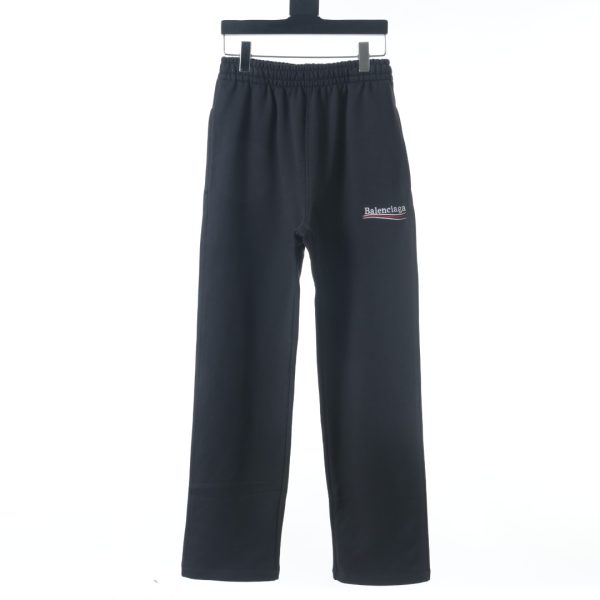 Balenciaga Coca -Cola embroidered straight trousers was washed black and gray