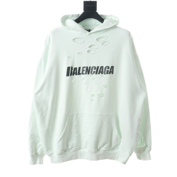 Balenciaga letter printing holes -hooded sweater C