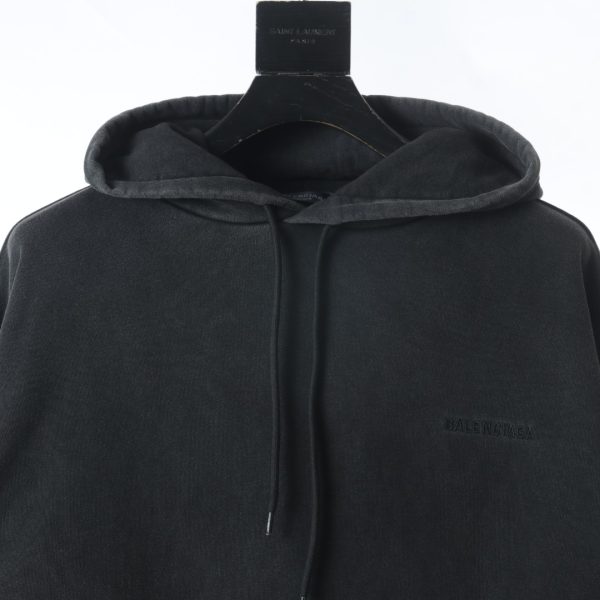 Balenciaga before and after letters embroidery water washing as old hooded sweater - Image 3