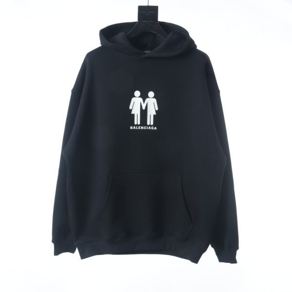 Balenciaga two people behind the 24 countries printed hooded sweaters