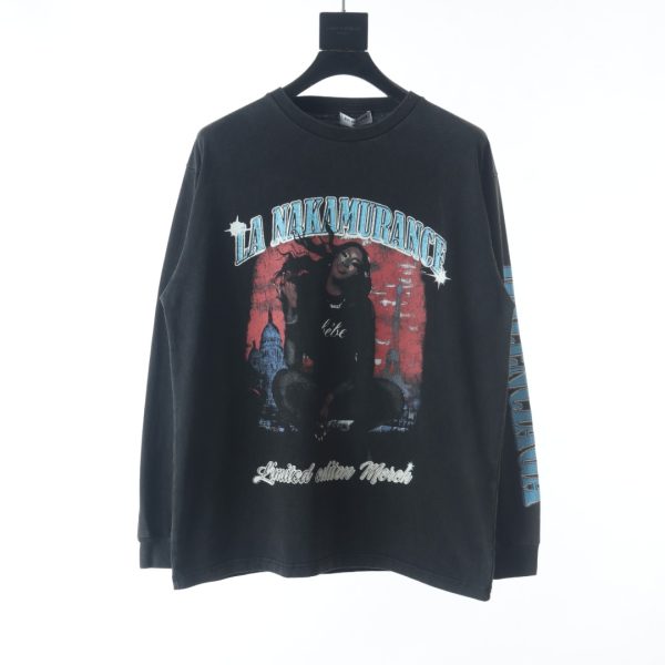 Balenciaga character pattern printing water washing round neck sweater