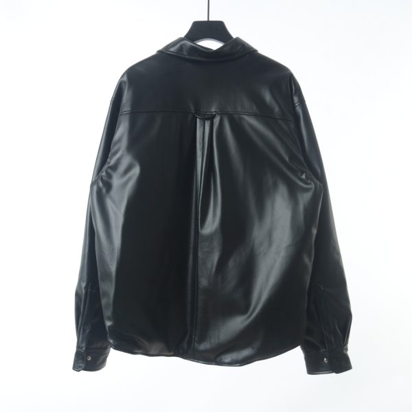 Balenciaga BLCG 22FW embroidered leather shirt jacket - Image 9