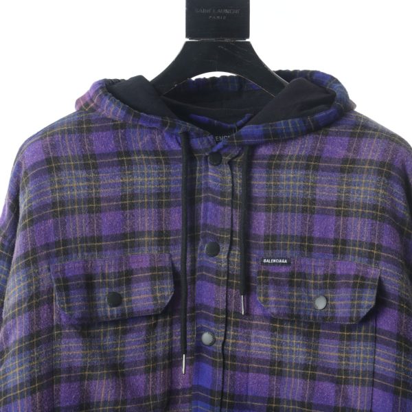 Balenciaga BLCG 22FW Make old plaid shirt cotton clothing - Image 3