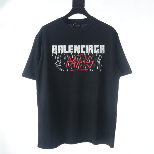 Balenciaga BLCG 22SS Washed Letter Water Drop Shirts