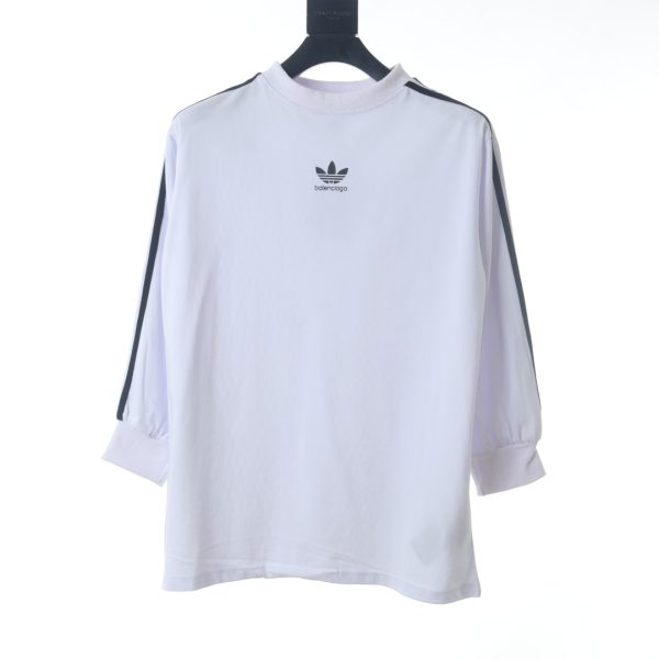 Balenciaga Blcg ️Adidas Adidas Three -leaf Grass three bar long -sleeved T -shirts