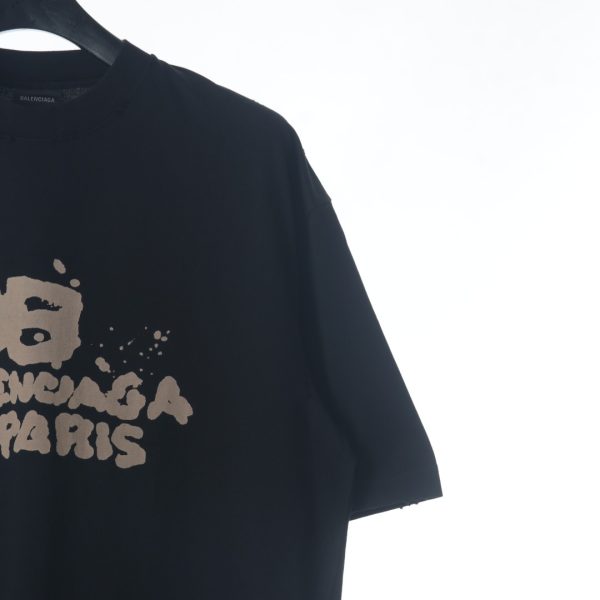Balenciaga BLCG 23SS double B splash ink short-sleeved T-shirt - Image 5
