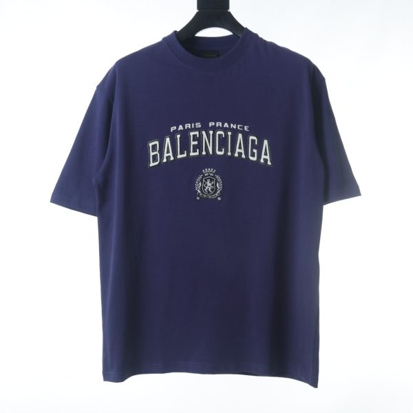 Balenciaga BLCG Wheat Crown Embroidered Short Sleeve T-Shirt