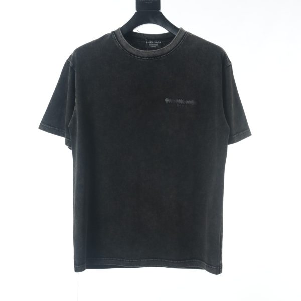 Balenciaga BLCG Taped Front and Back Letter Print Washed Short Sleeve T-Shirt