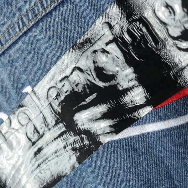 Balenciaga BLCG 23SS Cola Embroidered Laminated Letter Denim Jacket - Image 6