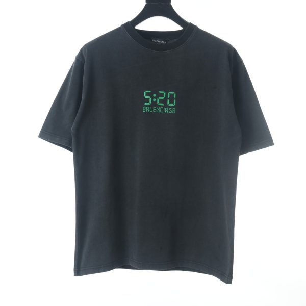 Balenciaga BLCG 520 luminous digital printing washed old short-sleeved T-shirt