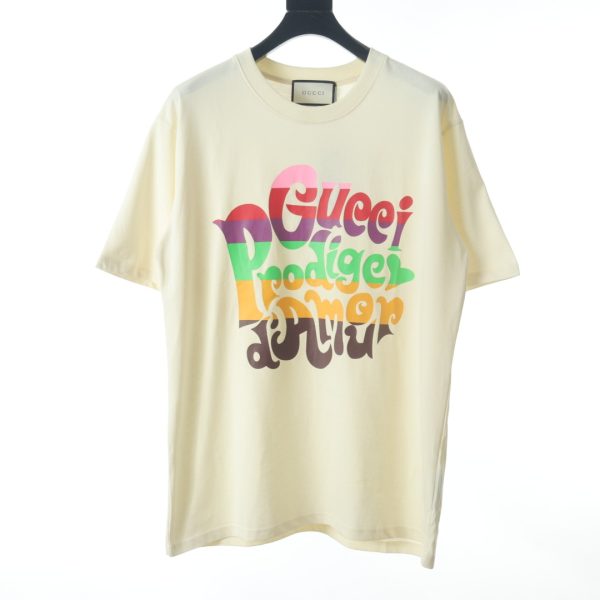 Gucci rainbow letter print short-sleeved T-shirt