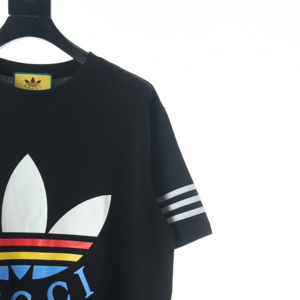 Gucci & Adidas Collaboration Trefoil Print Short Sleeve Black - Image 4